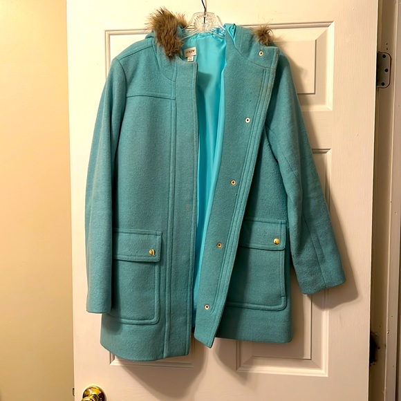 Size 10 j crew baby blue coat.
